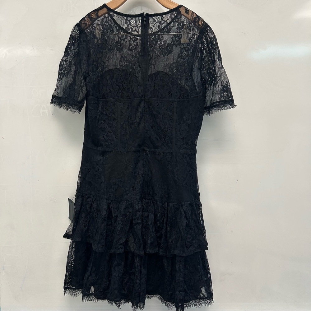 Lulus Sultry Essence black lace tiered bustier midi dress NWT XL - Picture 5 of 10
